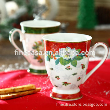 10OZ New Bone China Christmas Design Ceramic Mugs of New Christmas